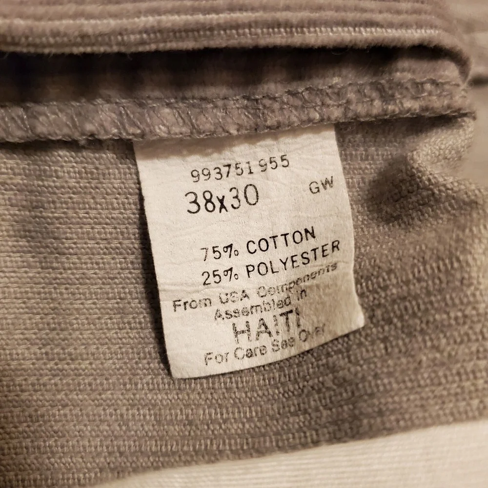 Vintage 80s Gap Pioneer Pants Mens 38x30 Gray Corduroy Western Made in USA